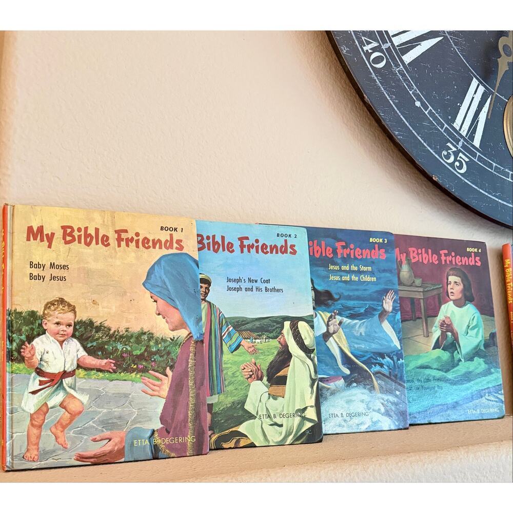 Vintage My Bible Friends Book Lot 8/10 Etta B Degering Children’s Bible 50s Set